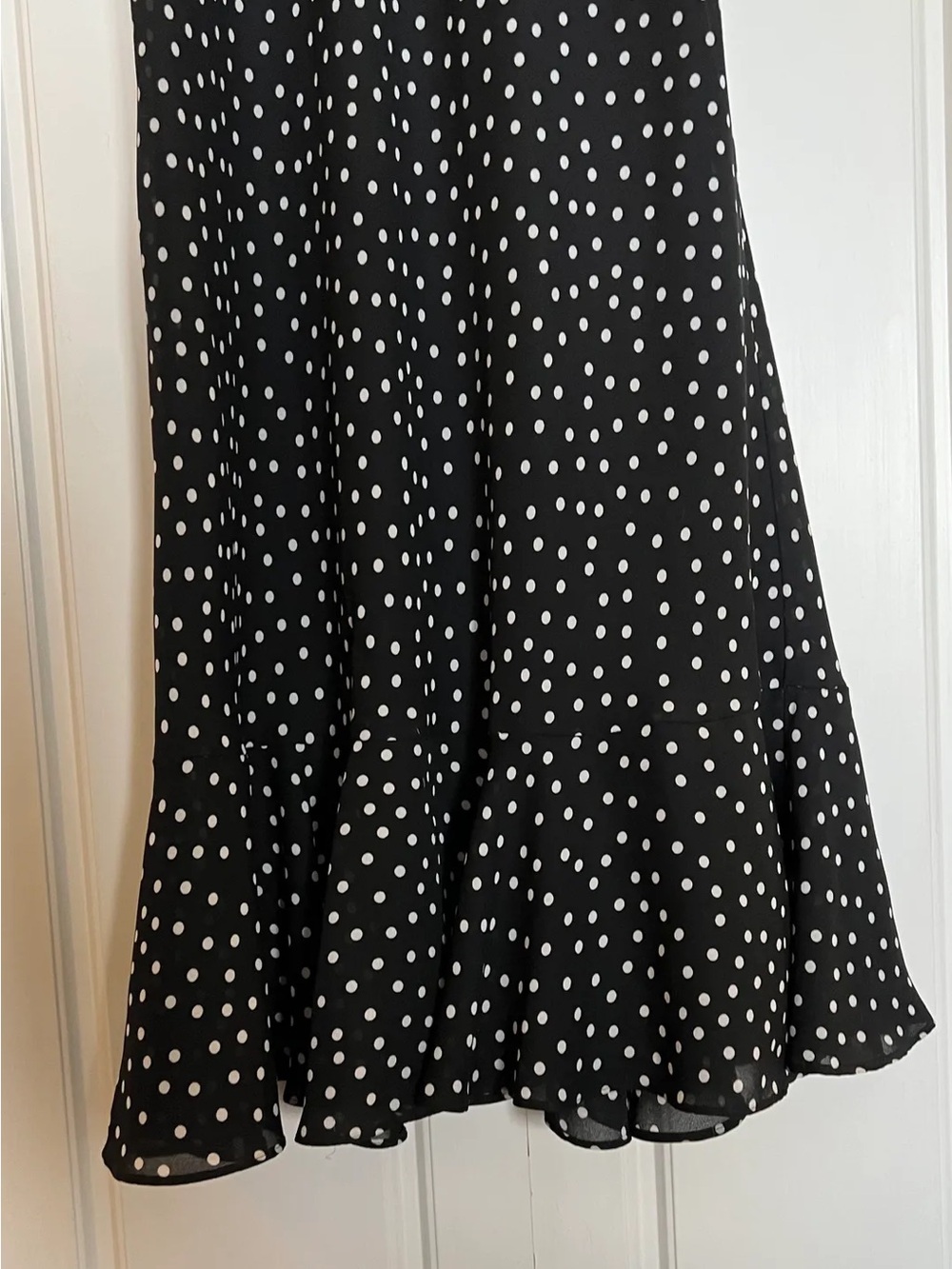 Vintage Black Polka Dot Midi Dress - Picture 5 of 6